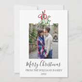Cartes Pour Fêtes Annuelles Aquarelle Noël Mistletoe Photo Botanique (Devant)
