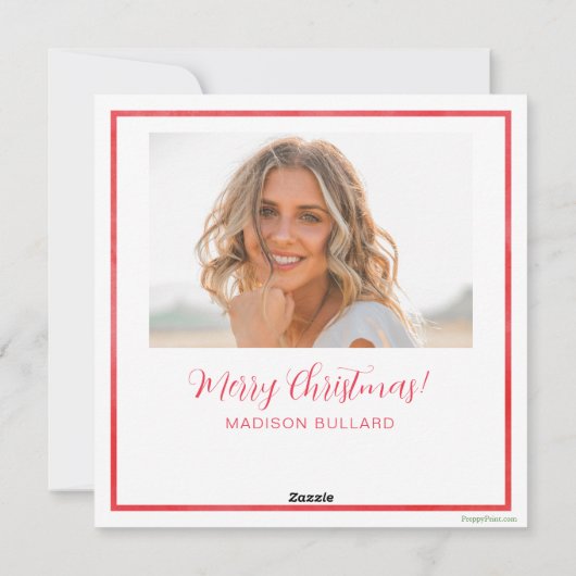 Cartes Pour Fêtes Annuelles Aquarelle Noël Mode Shopping Girl Photo (Dos)