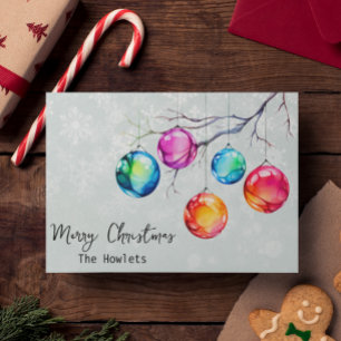 Cartes Pour Fêtes Annuelles Aquarelle Noël néon coloré
