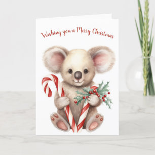 Cartes Pour Fêtes Annuelles Aquarelle Noël Ours Koala