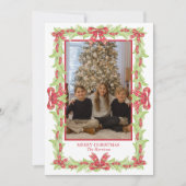 Cartes Pour Fêtes Annuelles Aquarelle Noël Plaid Bow Garland (Devant)