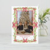 Cartes Pour Fêtes Annuelles Aquarelle Noël Plaid Bow Garland (Debout devant)