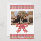 Cartes Pour Fêtes Annuelles Aquarelle Noël Plaid Bow Garland (Dos)