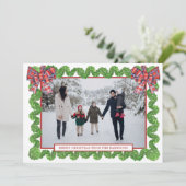 Cartes Pour Fêtes Annuelles Aquarelle Noël Plaid Garland (Debout devant)