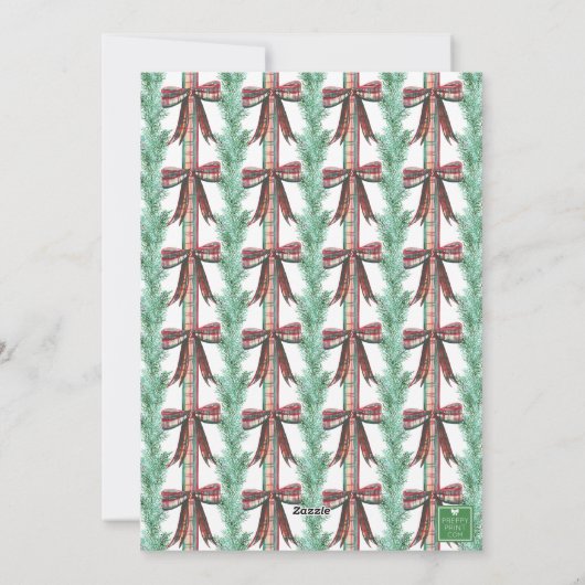 Cartes Pour Fêtes Annuelles Aquarelle Noël Plaid Garland (Dos)