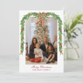 Cartes Pour Fêtes Annuelles Aquarelle Noël Plaid Garland (Debout devant)