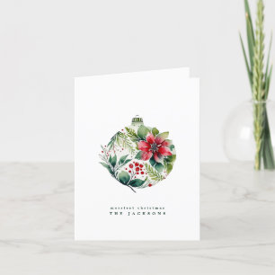 Cartes Pour Fêtes Annuelles Aquarelle Noël Poinsettia Bobble   Photo