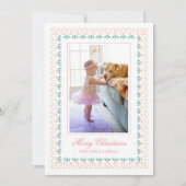 Cartes Pour Fêtes Annuelles Aquarelle Noël rose grand-millénaire photo (Devant)