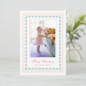 Cartes Pour Fêtes Annuelles Aquarelle Noël rose grand-millénaire photo (Debout devant)