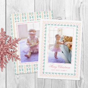 Cartes Pour Fêtes Annuelles Aquarelle Noël rose grand-millénaire photo