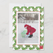 Cartes Pour Fêtes Annuelles Aquarelle Noël Rouge à rayures rouges Garland Phot (Dos)