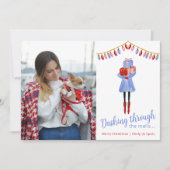 Cartes Pour Fêtes Annuelles Aquarelle Noël Shopping Mode Fille (Devant)