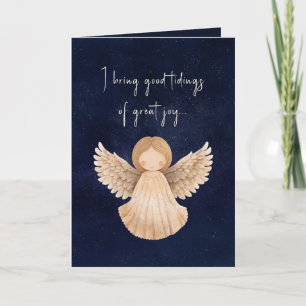 Cartes Pour Fêtes Annuelles Aquarelle Noël Tidings De Grande Joie Pliée