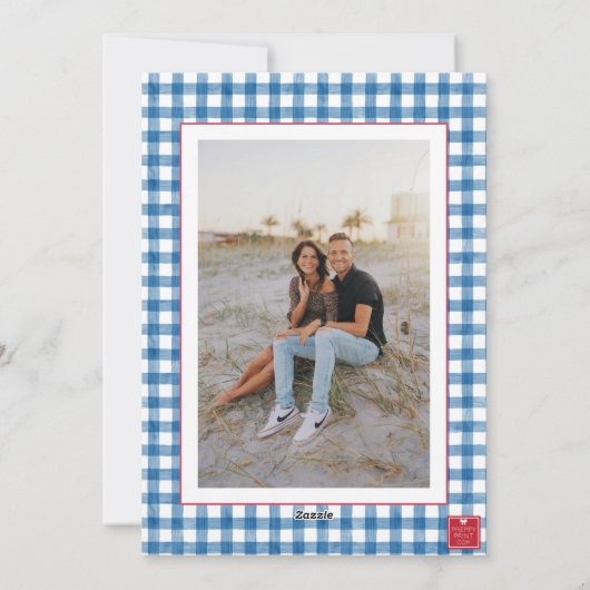 Cartes Pour Fêtes Annuelles Aquarelle Noël Topiaire En vichy photo (Dos)