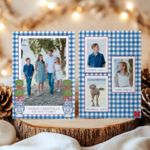 Cartes Pour Fêtes Annuelles Aquarelle Noël Topiaire En vichy photo