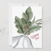 Cartes Pour Fêtes Annuelles Aquarelle Noël Vert Personnalisé (Devant)