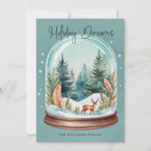 Cartes Pour Fêtes Annuelles Aquarelle Noël Woo Boho Snow Globe (Devant)