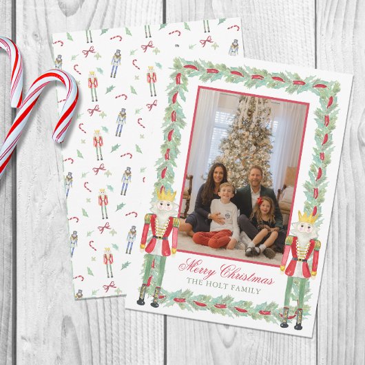 Cartes Pour Fêtes Annuelles Aquarelle Noisettes de Noël & Garland Photo