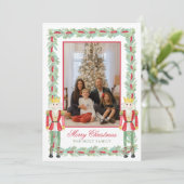 Cartes Pour Fêtes Annuelles Aquarelle Noisettes de Noël & Garland Photo (Debout devant)