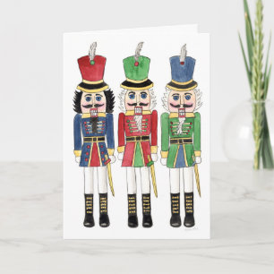 Cartes Pour Fêtes Annuelles Aquarelle Nutcrackers