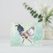 Cartes Pour Fêtes Annuelles Aquarelle Oeuf de Pâques Rooster (Debout devant)