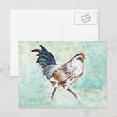 Cartes Pour Fêtes Annuelles Aquarelle Oeuf de Pâques Rooster (Devant / Derrière)