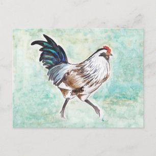 Cartes Pour Fêtes Annuelles Aquarelle Oeuf de Pâques Rooster