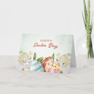Cartes Pour Fêtes Annuelles Aquarelle Oeufs de Pâques Joyeux Pâques