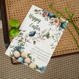 Cartes Pour Fêtes Annuelles Aquarelle Oiseaux et OEufs de Pâques