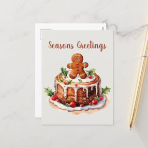 Cartes Pour Fêtes Annuelles aquarelle pain d'épices cake ajouter du texte
