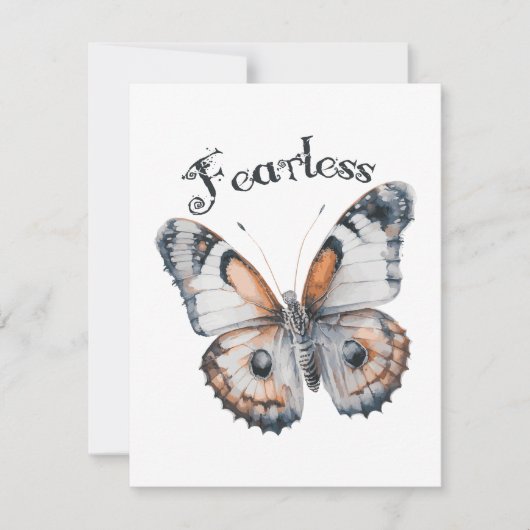 Cartes Pour Fêtes Annuelles Aquarelle papillon sans peur Conception graphique, (Devant)