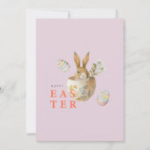 Cartes Pour Fêtes Annuelles Aquarelle Pâques Bunny rose (Devant)