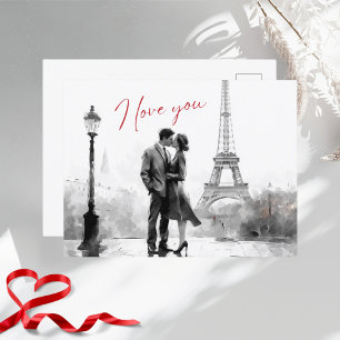 Cartes Pour Fêtes Annuelles Aquarelle Paris Aimer Saint-Valentin