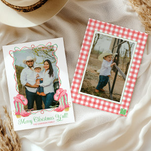 Cartes Pour Fêtes Annuelles Aquarelle Pays Noël Cowboy Botte photo