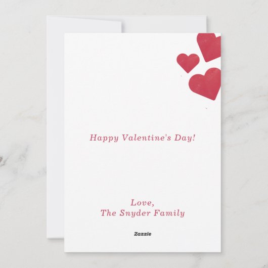 Cartes Pour Fêtes Annuelles Aquarelle Peint Coeurs Portrait (Dos)