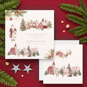 Cartes Pour Fêtes Annuelles aquarelle peinte joyeux noël