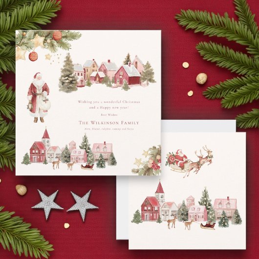 Cartes Pour Fêtes Annuelles aquarelle peinte joyeux noël