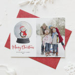 Cartes Pour Fêtes Annuelles Aquarelle Penguin Snowglobe Joyeux Noël Photo<br><div class="desc">Joyeux Noël! Envoyez des encouragements festifs cette saison de Noël avec cette carte à plat photo personnalisable. Il présente un script fantaisiste et une illustration d'aquarelle d'un globe de neige avec un adorable pingouin en tenue d'hiver. Personnalisez en ajoutant une photo, des noms, l'année et d'autres détails. Cette carte à...</div>