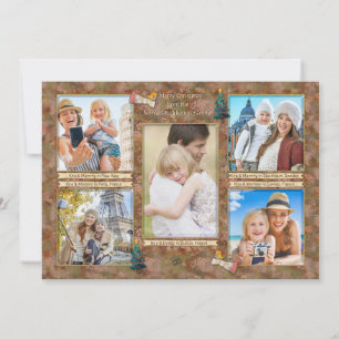 Cartes Pour Fêtes Annuelles Aquarelle photo de Noël Collage personnalisé