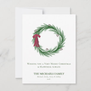 Cartes Pour Fêtes Annuelles Aquarelle Pin et Cônes de Pin Noël Fêtes