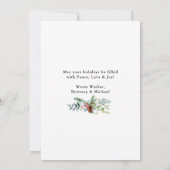 Cartes Pour Fêtes Annuelles Aquarelle Pine Cône Vert Mariage Photo (Dos)