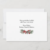 Cartes Pour Fêtes Annuelles Aquarelle Pines Calligraphie Encre Script Photo (Dos)