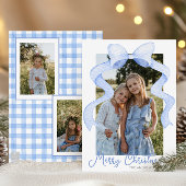 Cartes Pour Fêtes Annuelles Aquarelle Pink Bow Ribbon Sash Noël Photo