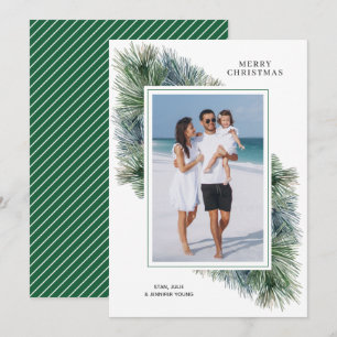 Cartes Pour Fêtes Annuelles Aquarelle Pins d'hiver photo de Noël