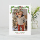 Cartes Pour Fêtes Annuelles Aquarelle Plaid Garland Noël (Debout devant)