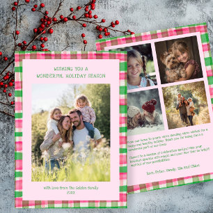 Cartes Pour Fêtes Annuelles Aquarelle Plantée artisanale Noël personnalisé 5 p