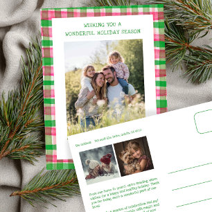 Cartes Pour Fêtes Annuelles Aquarelle Plat rose Noël Personnalisé 3 Photo
