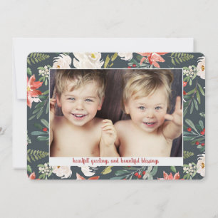 Cartes Pour Fêtes Annuelles Aquarelle Poinsettia 3 Photo Noël