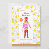 Cartes Pour Fêtes Annuelles Aquarelle Quirky Nutcracker Aime Les Citrons (Devant)
