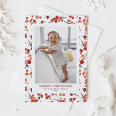 Cartes Pour Fêtes Annuelles Aquarelle Red Winterberry Christmas Photo